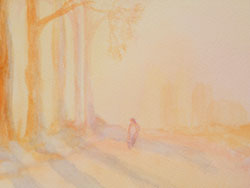 Trees detail, watercolour